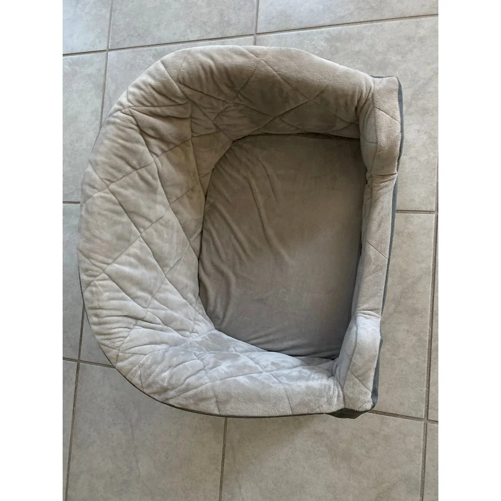 K&H Pet Products Bucket Booster Pet Seat Gray Quilted Fleece Small Pet Car Seat